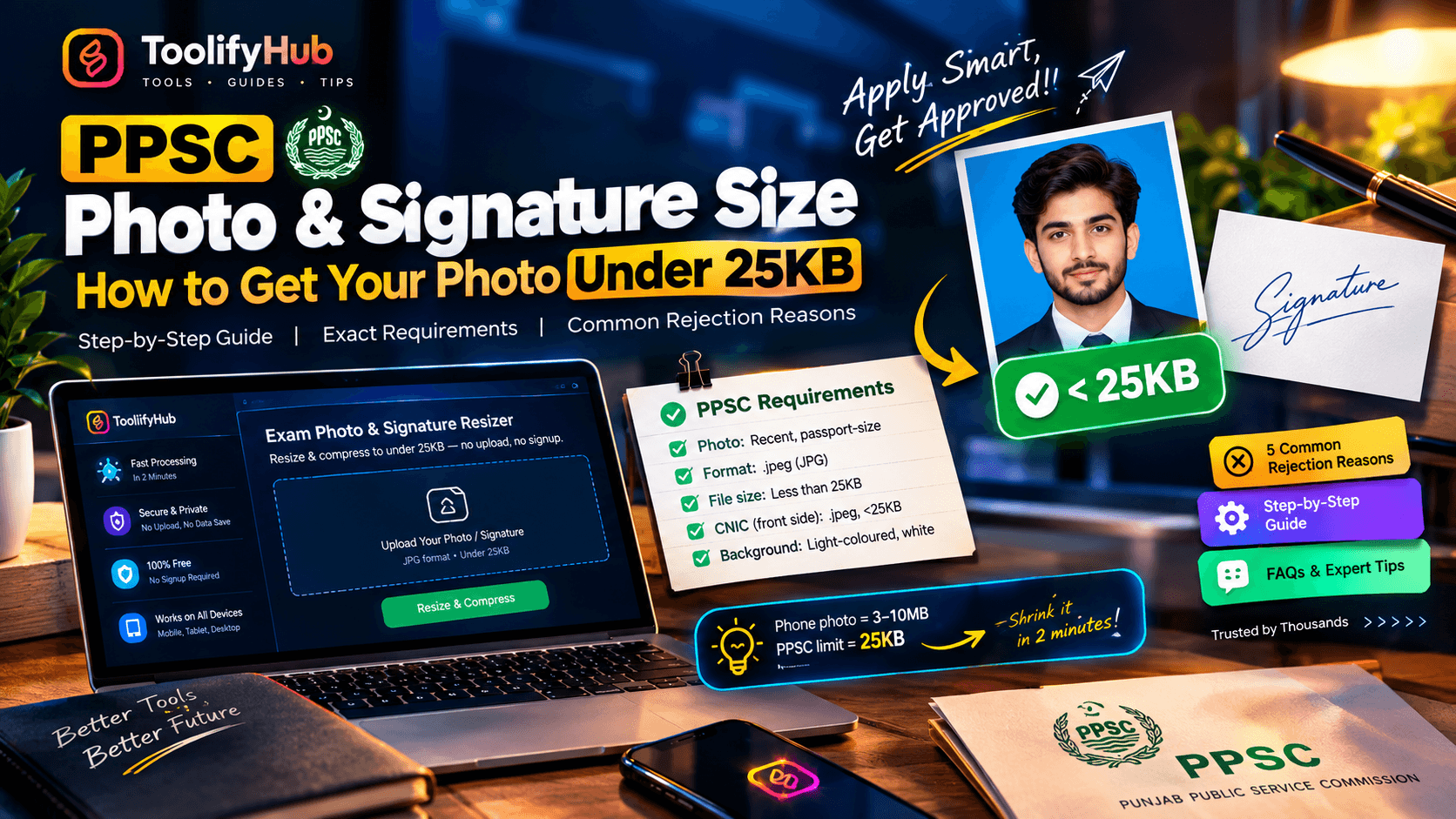 PPSC Photo & Signature Size: How to Get Your Photo Under 25KB