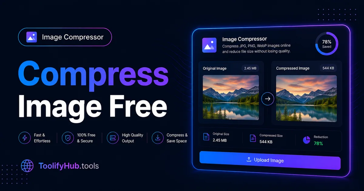 Image compressor online free — reduce JPG PNG WebP file size without losing quality