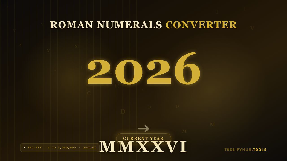Roman Numerals Converter animation — gold decimal numbers carving into Roman numerals on marble