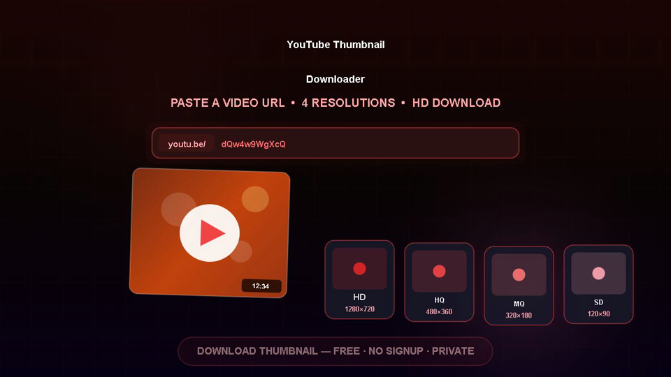 Free YouTube Thumbnail Downloader — download HD thumbnails of any video